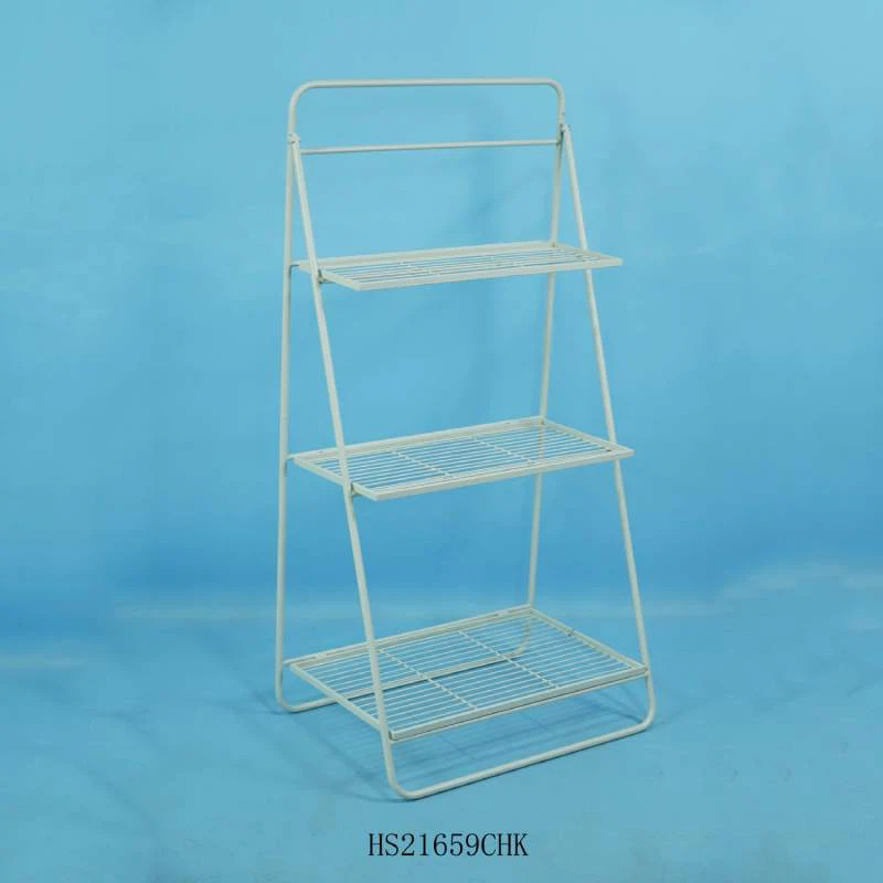 크림색 접이식 식물 선반